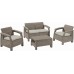 ALLIBERT CORFU Lounge-Set, cappuccino/beige 17197361