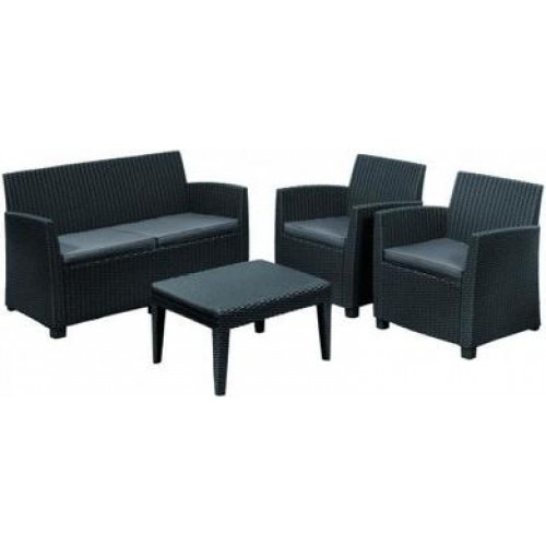 ALLIBERT CORONA Lounge-Sitzgruppe anthrazit/grau 17197872