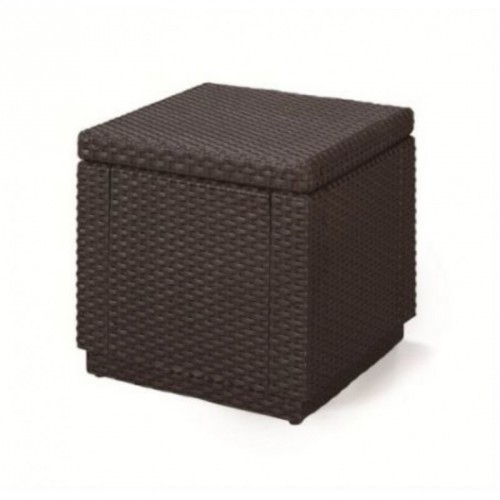 Allibert Hocker Cube , Rattanoptik, Kunststoff, braun 189448 Allibert Hocker Cube , Rattanoptik, Kunststoff, braun 189448