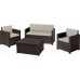 ALLIBERT MONACO Lounge-Set mit Aufbewahrungstisch, braun/beige 17200031