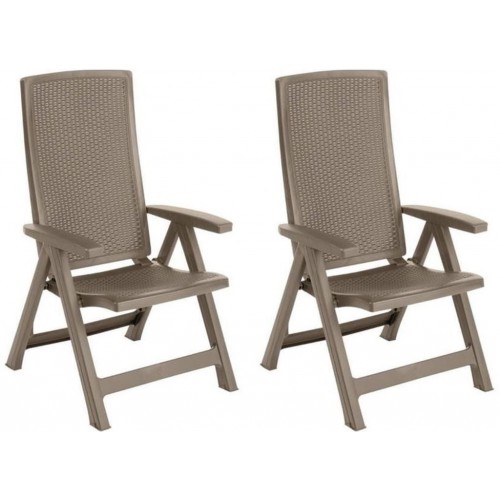 ALLIBERT MONTREAL Klappsessel 2 St., 63 x 67 x 111 cm, cappuccino 17201891