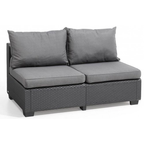 ALLIBERT SAPPORO 2 Lounge 2-Sitzer-Sofa, 130 x 84 x 63,5 cm, graphit/grau 17206028