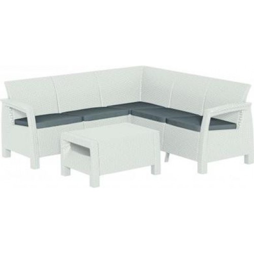 ALLIBERT CORFU RELAX Lounge-Set, weiß/grau 17202123