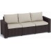 ALLIBERT CALIFORNIA 3-Sitzer Sofa 199 x 68 x 72 cm, Rattan-Optik, braun/beige 17196779