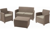 ALLIBERT CORONA Lounge Set, cappuccino/sand 17198017