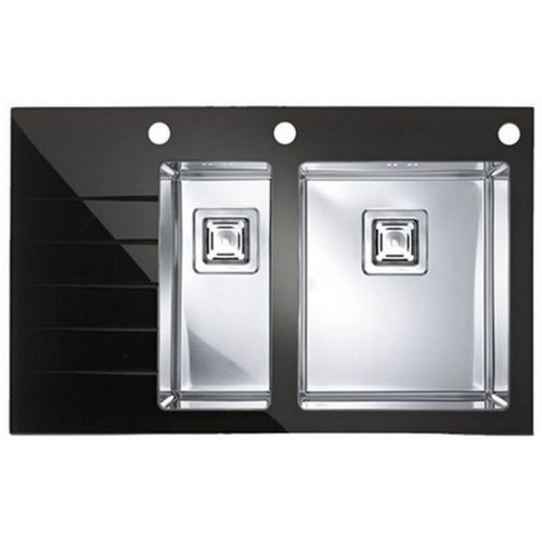 ALVEUS CRYSTALIX 20 Küchenspüle, 860 x 540 mm, rechts, schwarz 1099635