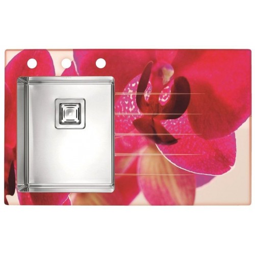 ALVEUS Crystalix 10 Küchenspüle, 860 x 540 mm, links, RAL/Grafik 1102854