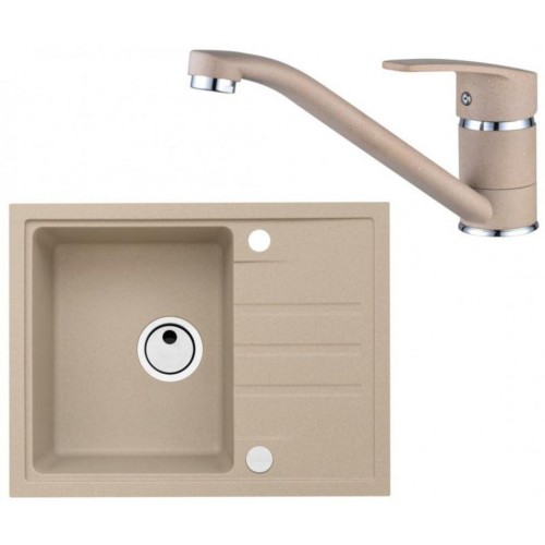 ALVEUS Set INTERMEZZO 30 Granitspüle 620x480 mm + Küchenarmatur NINA, beige ALVEUS Set INTERMEZZO 30 Granitspüle 620x480 mm + Küchenarmatur NINA, beige