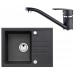 ALVEUS Set INTERMEZZO 30 Granitspüle 620x480 mm + Küchenarmatur NINA, schwarz