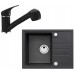 ALVEUS Set INTERMEZZO 30 Granitspüle 620x480 mm + Küchenarmatur AM 20, schwarz