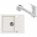ALVEUS Set ROCK 30 Granitspüle 595x475 mm + Küchenarmatur AM 20, weiß