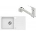 ALVEUS Set GALAPAGOS 30 Granitspüle 770x430 mm + Küchenarmatur AM 20, weiß