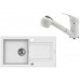ALVEUS Set FALCON 30 Granitspüle 780x435 mm + Küchenarmatur AM 20, weiß