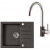 ALVEUS Set ROCK 30 Granitspüle 595x475 mm + Küchenarmatur ELZA, Chocolate 03