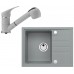 ALVEUS Set INTERMEZZO 30 Granitspüle 620x480 mm + Küchenarmatur AM 20, Beton