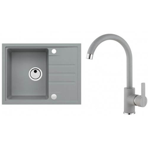 ALVEUS Set INTERMEZZO 30 Granitspüle 620x480 mm + Küchenarmatur TONIA, beton ALVEUS Set INTERMEZZO 30 Granitspüle 620x480 mm + Küchenarmatur TONIA, beton