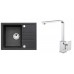 ALVEUS Set INTERMEZZO 30 Granitspüle 620x480 mm + Küchenarmatur RENO, schwarz