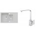 ALVEUS Set INTERMEZZO 70 Granitspüle 780x480 mm + Küchenarmatur RENO, weiß