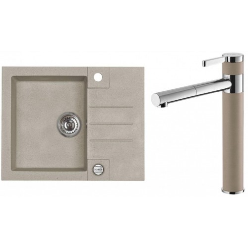 ALVEUS Set ROCK 30 Granitspüle 595x475 mm + Küchenarmatur ZINA, Pebble 02 ALVEUS Set ROCK 30 Granitspüle 595x475 mm + Küchenarmatur ZINA, Pebble 02