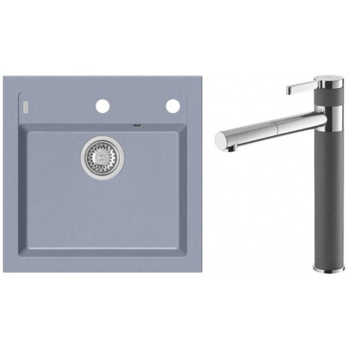 ALVEUS Set FORMIC 20 Granitspüle 520x510 mm + Küchenarmatur ZINA, Steel 04 ALVEUS Set FORMIC 20 Granitspüle 520x510 mm + Küchenarmatur ZINA, Steel 04