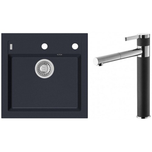 ALVEUS Set FORMIC 20 Granitspüle 520x510 mm + Küchenarmatur ZINA, Twilight 05