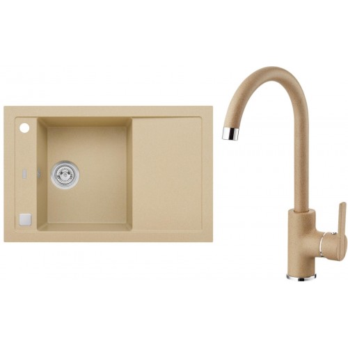 ALVEUS Set FORMIC 30 Granitspüle 760x500 mm + Küchenarmatur TONIA, beige ALVEUS Set FORMIC 30 Granitspüle 760x500 mm + Küchenarmatur TONIA, beige