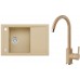 ALVEUS Set FORMIC 30 Granitspüle 760x500 mm + Küchenarmatur TONIA, beige