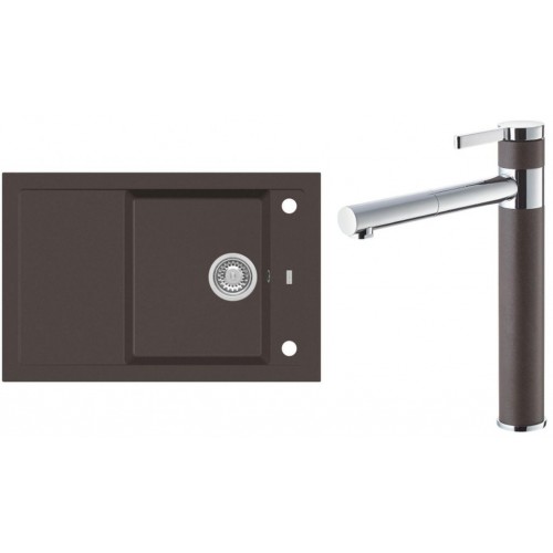 ALVEUS Set FORMIC 30 Granitspüle 760x500 mm + Küchenarmatur ZINA, Chocolate 03 ALVEUS Set FORMIC 30 Granitspüle 760x500 mm + Küchenarmatur ZINA, Chocolate 03