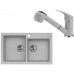 ALVEUS Set ROCK 90 Granitspüle 780x480 mm + Küchenarmatur AM 20, Beton