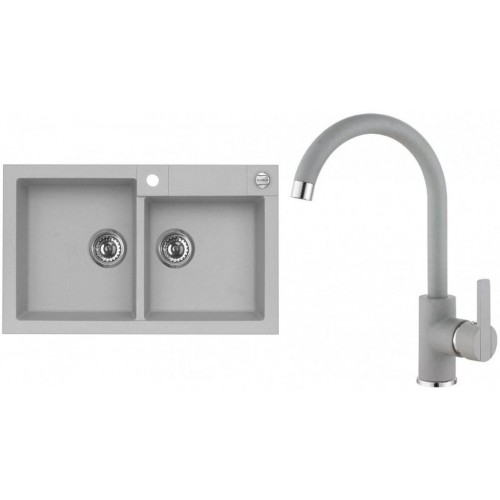 ALVEUS Set ROCK 90 Granitspüle 780x480 mm + Küchenarmatur TONIA, beton ALVEUS Set ROCK 90 Granitspüle 780x480 mm + Küchenarmatur TONIA, beton