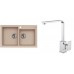 ALVEUS Set ROCK 90 Granitspüle 780x480 mm + Küchenarmatur RENO, beige