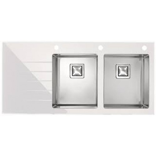 ALVEUS Crystalix 30 Spülbecken, 1160 x 540 mm, rechts, weiß 1070322