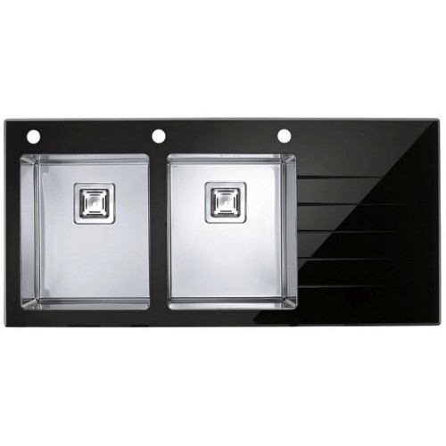 ALVEUS Crystalix 30 Spülbecken, 1160 x 540 mm, links, schwarz 1070319