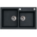 ALVEUS ROCK 90 Granitdoppelspüle, 780x480 mm, schwarz