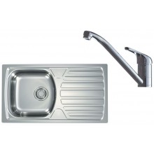 ALVEUS Set BASIC 170 Edelstahlspüle 780x435 mm + Küchenarmatur RIVIERA X Chrom