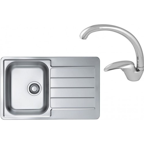 ALVEUS Set LINE 80 Edelstahlspüle 790x500 mm + Küchenarmatur GRANDIA Chrom ALVEUS Set LINE 80 Edelstahlspüle 790x500 mm + Küchenarmatur GRANDIA Chrom