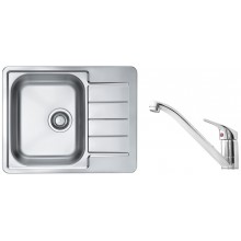 ALVEUS Set LINE 110 Edelstahlspüle 615x500 mm + Küchenarmatur RIVIERA X Chrom