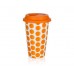 BANQUET doppelwandigen Becher mit Silikon-Deckel 280 ml COLOR PLUS ORANGE