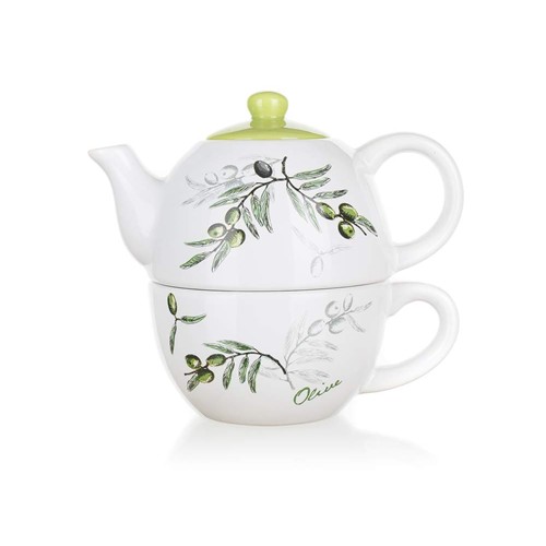 BANQUET OLIVES Teekanne mit Tasse OK 60ZF1124OL BANQUET OLIVES Teekanne mit Tasse OK 60ZF1124OL