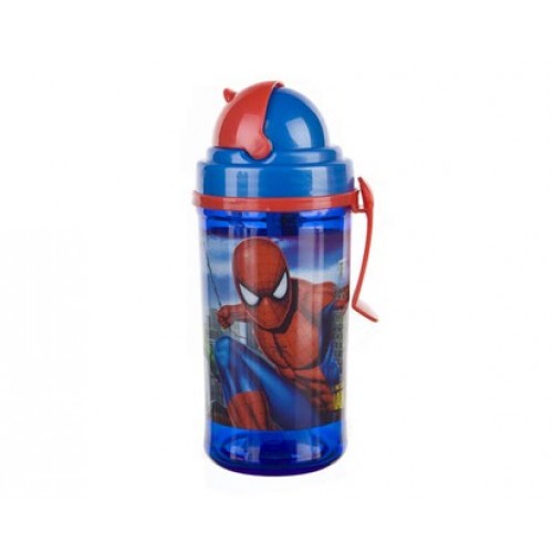 BANQUET Flasche mit einem Strohhalm, 350 ml Spiderman 1222SP38822 BANQUET Flasche mit einem Strohhalm, 350 ml Spiderman 1222SP38822