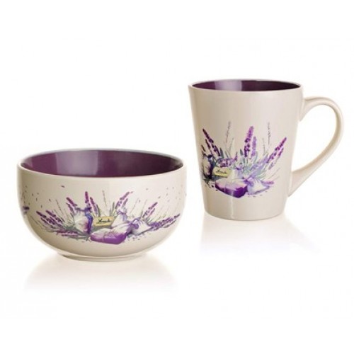 BANQUET Frühstücksset – Schale+Tasse LAVENDER, 60HH1433L