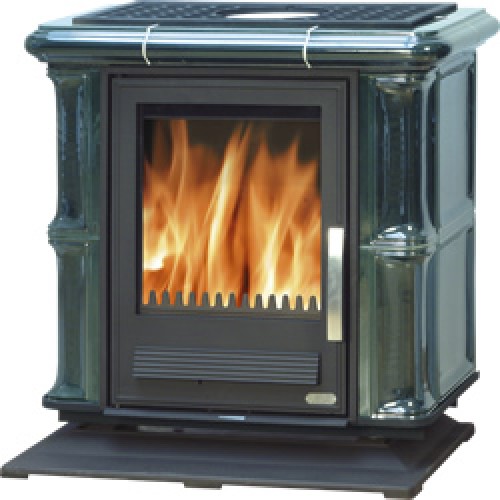 ABX BAVARIA L, Kachelofen mit Gusseisen Einsatz, siena, ohne Sockel 4634-7 SIBS