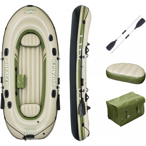 BESTWAY Hydro-Force Voyager 500 Schlauchboot-Set, 348 x 141 x 48 cm, für 3 Personen 65001