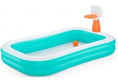 BESTWAY Dunk N' Splash Family Pool mit Basketballkörben, 251 x 168 x 102 cm 54445