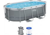 BESTWAY Steel Pro Max Frame Pool 305 x 200 x 84 cm, Set mit Filterpumpe 5614A