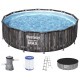 BESTWAY Steel Pro Max Frame Pool Komplett-Set 427 x 107 cm, mit Filterpumpe 5614Z