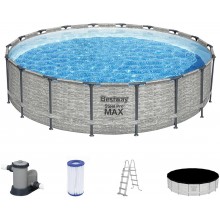 BESTWAY Steel Pro Max Frame Pool Komplett-Set 549 x 122 cm, mit Filterpumpe 5618Y