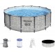 BESTWAY Steel Pro Max Frame Pool Komplett-Set 427 x 122 cm, mit Filterpumpe 5619D