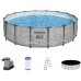 BESTWAY Steel Pro Max Frame Pool Komplett-Set 488 x 122 cm, mit Filterpumpe 5619E