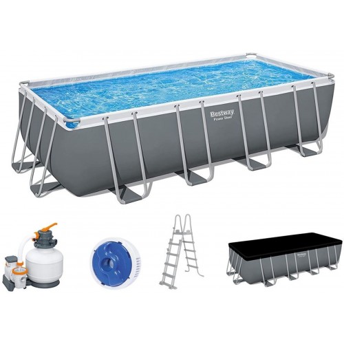 BESTWAY Power Steel Frame Pool Komplett-Set 549 x 274 x 132 cm, mit Sandfilteranlage 5619Q